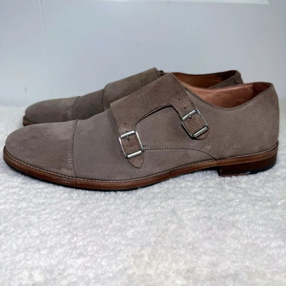 H&M SUEDE UPPERS AND LEATHER LINING MONKSTRAP US SIZE 11.5M MADE IN PORTUGAL